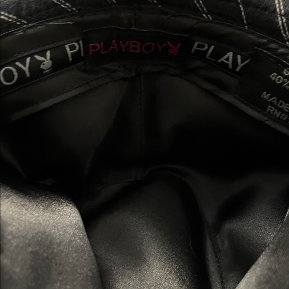 Black PLAYBOY Pinstripe Fedora Satin Lined sz.Small - Picture 7 of 10